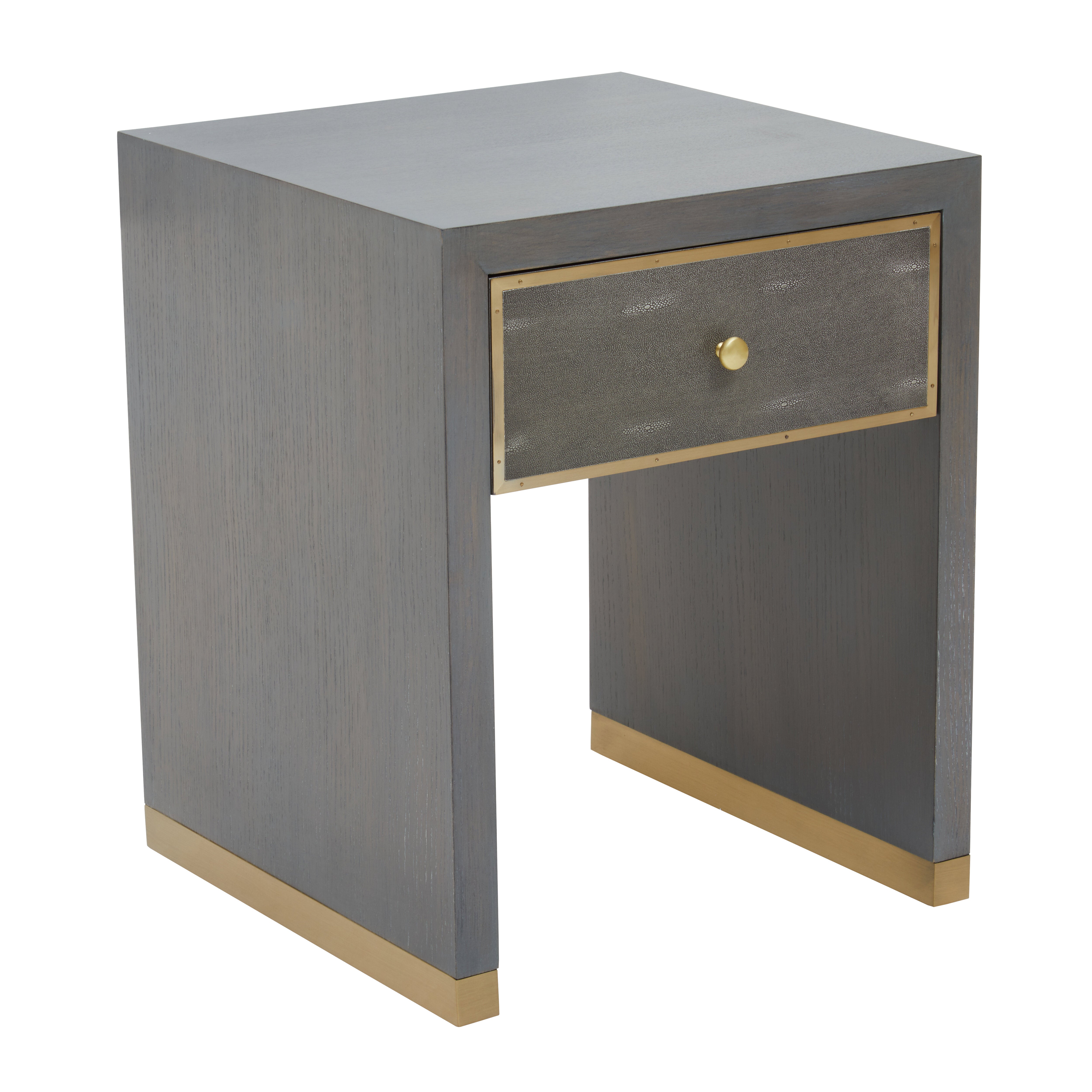 Torcino Grey Faux Shagreen Side Table